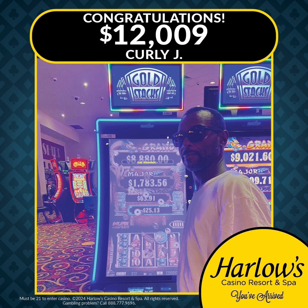 Jackpot winner at Harlow's Casino in Greenville, MS